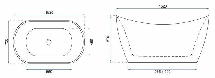 Wanna wolnostojąca 150 cm Ferrano Rea