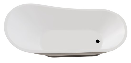 Czarno-biała wanna wolnostojąca 150 cm syfon klik-klak czarny Gloria Besco