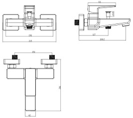 Bateria wannowa z prysznicem Inox Parma PM7431 IN Omnires