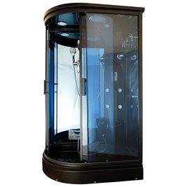 Czarna kabina prysznicowa z hydromasażem zabudowana 120x85 MO-02188BL lewa
