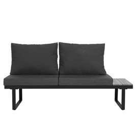 Zestaw mebli ogrodowych metalowych stół i narożnik Toba kolor czarny