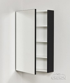 Czarna matowa szafka wisząca z lustrem 50x80 Victa