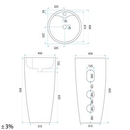 Umywalka wolnostojąca ceramiczna Anya Savana Mat Rea