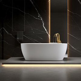 Wanna wolnostojąca 160 cm złoty szczotkowany korek oraz przelew Cesana Hydrosan