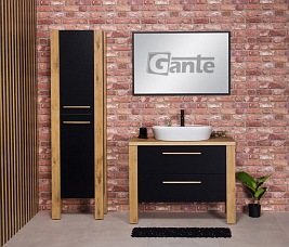 Stojąca szafka łazienkowa 100 cm czarny mat z umywalką Cortez Gante