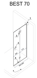 Kabina prysznicowa, drzwi składane 120x70 Rea Best Double