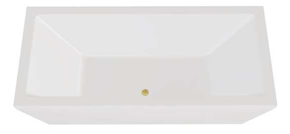 Wanna wolnostojąca prostokątna syfon złoty Vera 170 Besco
