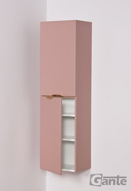 Słupek łazienkowy wiszący pudrowy róż złoty uchwyt 143,5x40 cm Magnolia Gante