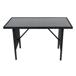 Zestaw mebli ogrodowych z technorattanu sofa, stół, krzesła, pufy Manas zdjęcie 9