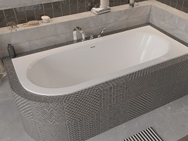 Wanna do zabudowy Avita Slim+ Besco prawa 160x75 cm komplet syfon+ przelew chrom