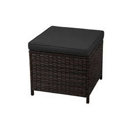 Zestaw mebli ogrodowych z technorattanu narożnik, stół, pufy Toledo brąz zdjęcie 13