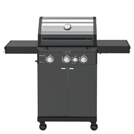 Grill gazowy ZEUS-B kolor czarny ruszt żeliwny moc 11,5 kW + pokrowiec + palnik boczny