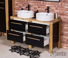 Stojąca szafka łazienkowa 130 cm z dwiema umywalkami Cortez Gante