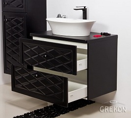 Szafka z umywalką czarny mat 80 cm seria Cobra Cz