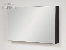 Czarna matowa szafka wisząca z lustrem 65x100 Victa