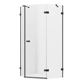 Kabina pięciokątna stal szczotkowana 100x80 EXK-3839 Avexa New Trendy Gunmetal Brushed