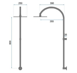 Zestaw prysznicowy podtynkowy, kolor czarny Lugano Rea