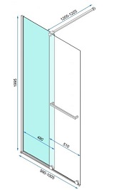 Ścianka prysznicowa rozsuwana 100 cm Cortis Rea