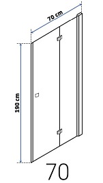 Kabina prysznicowa, drzwi składane 70x70 Rea Best Double