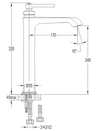 Bateria umywalkowa wysoka Armance AM5213/1 ORB Omnires