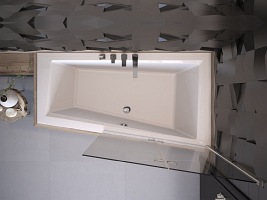 Wanna do zabudowy asymetryczna Intima Slim Besco prawa 150x85 cm