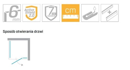 Czarna kabina prysznicowa drzwi uchylne 90x90 prawa EXK-4929 Reflexa Black New Trendy