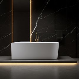 Wanna przyścienna złoty przelew oraz korek narożna lewa 160 cm Mera Hydrosan