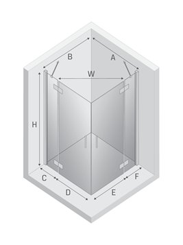 Kabina prysznicowa drzwi podwójne kolor złoty połysk 90x90 cm K-4556 New Trendy Nesta Light Gold