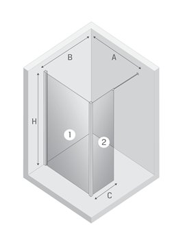 Biała kabina prysznicowa 100 cm element boczny 70 cm EXK-2231/EXK-2238 New Modus White New Trendy