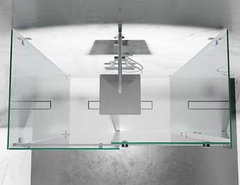Kabina prysznicowa trójścienna 90x100x100 cm szkło 8mm profile złoty mat Swiss Liniger