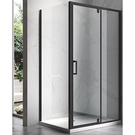 Czarna kabina prysznicowa prostokątna drzwi uchylne 110x80 KZ06CB