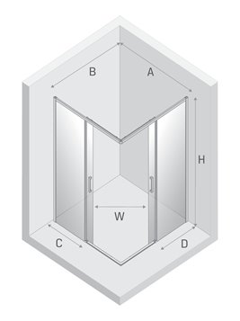 Kabina prysznicowa prostokątna 80x90 kolor stalowy D-0881A/D-0884A Prime New Trendy Gunmetal Brushed