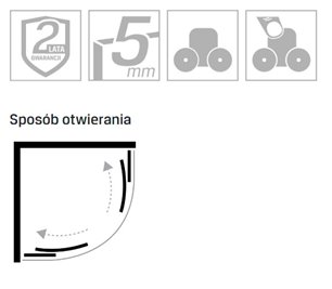 Kabina prysznicowa półokrągła 90x90 szkło satyna K-3574 Suvia New Trendy