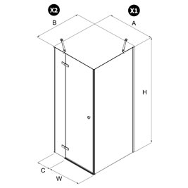 Kabina prysznicowa New Trendy Kalibra 1D drzwi uchylne prawe kolor czarny mat 100x100 cm K-5072