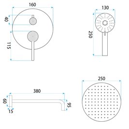 Inox zestaw prysznicowy podtynkowy box Foster Rea