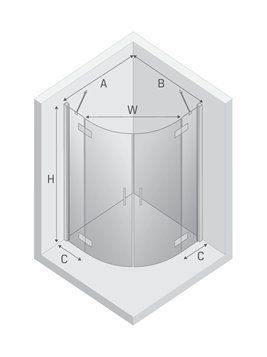 Kabina prysznicowa półokrągła 100x100 chrom K-3683 Nesta New Trendy Chrome