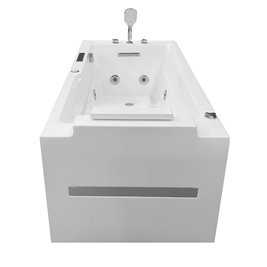 Narożna wanna z hydromasażem prostokątna konglomerat 150x73 cm MO-1802A