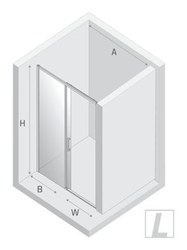 Drzwi prysznicowe rozsuwane lewe kolor złoty 100 cm D-0420A Prime New Trendy Light Gold