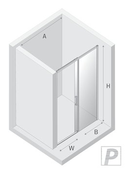 Drzwi prysznicowe rozsuwane prawe kolor złoty szczotkowany 110 cm D-0787A Prime New Trendy Gold Brushed
