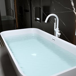 Wanna wolnostojąca biały przelew oraz korek prostokątna 160 cm Viana Hydrosan