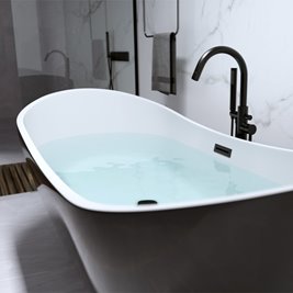 Wanna wolnostojąca czarno biała czarny przelew oraz korek 160 cm Rica Hydrosan