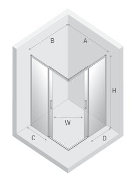 Kabina prysznicowa prostokątna 120x80 kolor stalowy D-0889A/D-0882A Prime New Trendy Gunmetal Brushed