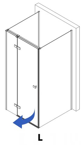 Prostokątna kabina prysznicowa przyścienna lewa 120x80x80 Atlas Rea Chrom