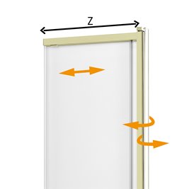 Parawan wannowy rozsuwany złoty połysk 100x150 P-0102 Sensi Light Gold New Trendy