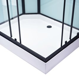 Kabina prysznicowa zabudowana na niskim brodziku prostokątna 120x80 Alma Prawa