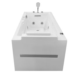 Narożna wanna z hydromasażem prostokątna konglomerat 170x78 cm MO-1802B