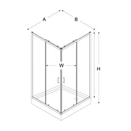 Czarna kabina prysznicowa kwadratowa 90x90 K-3565 Suvia New Trendy