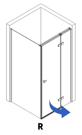Prostokątna kabina prysznicowa narożna prawa 80x90 Atlas Rea chrom