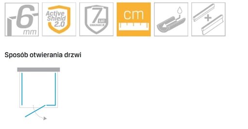 Czarna kabina prysznicowa przyścienna 100x90 prawa EXK-5026 Reflexa Black New Trendy