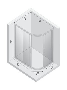 Kabina asymetryczna 120x85 cm profile chrom K-5471 New Varia New Trendy